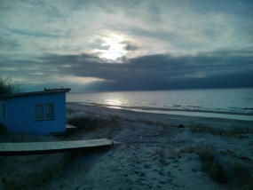 Sonnenuntergang an der Nehrung (Ostseeseite)