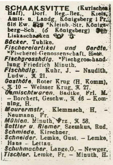 Auszug aus dem Reichsadrebuch 1933